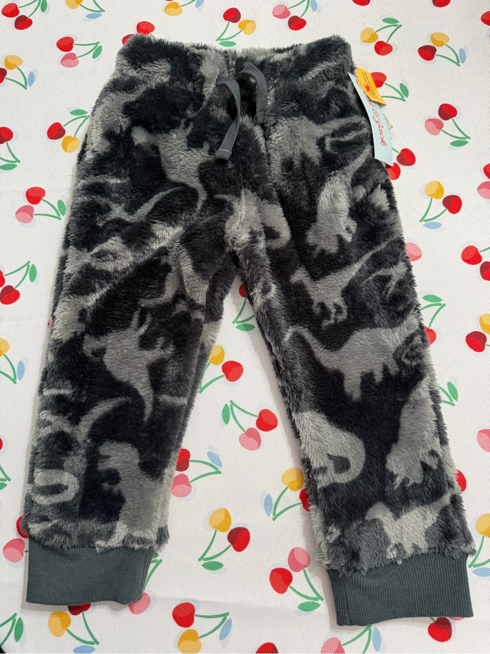 Cat & Jack Grey and Black Dino Plush Joggers